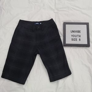UNIVIBE Black Plaid short pants Kids Sz 8